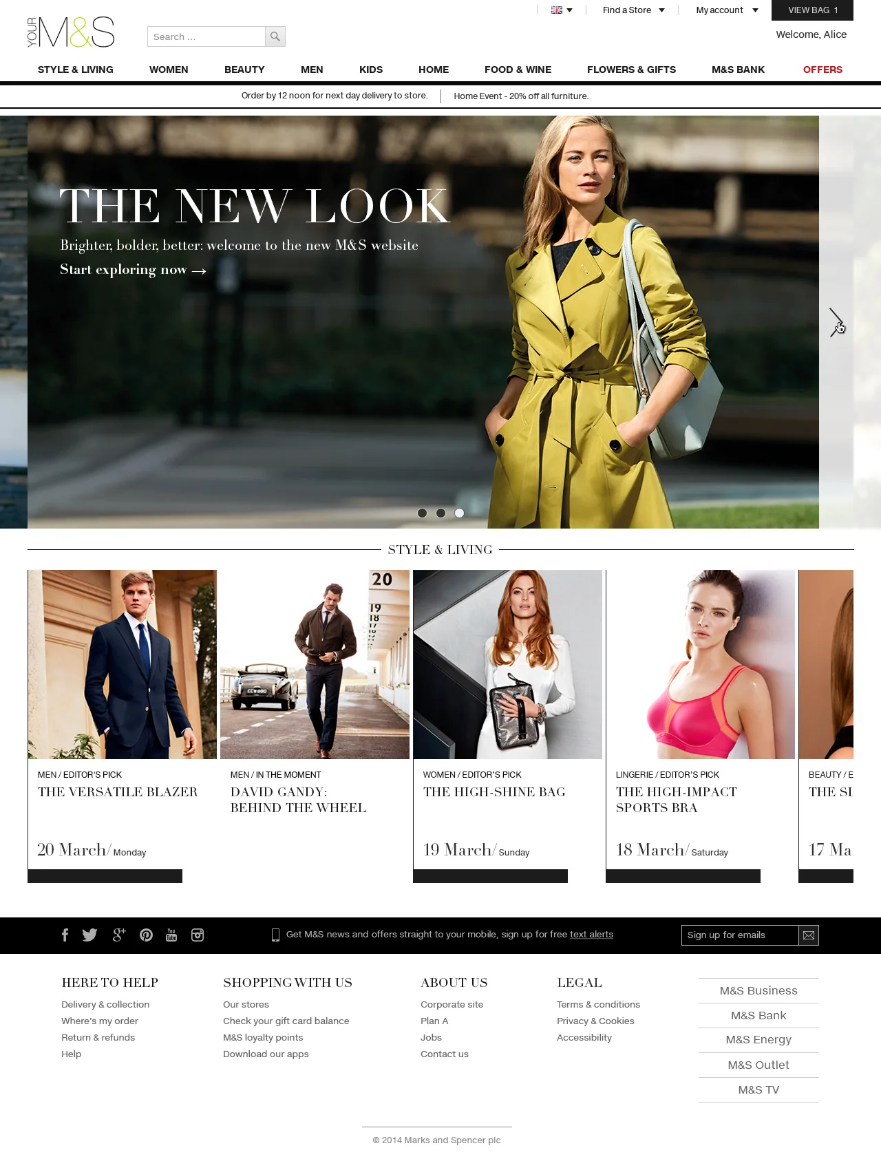 Home page, womenswear